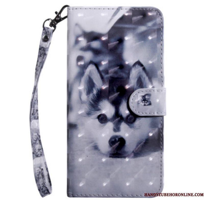 Leren Hoesje voor Samsung Galaxy S23 5G Met Ketting String Husky