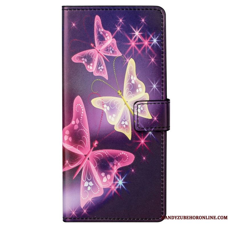 Leren Hoesje voor Samsung Galaxy S23 5G Mooie Vlinders