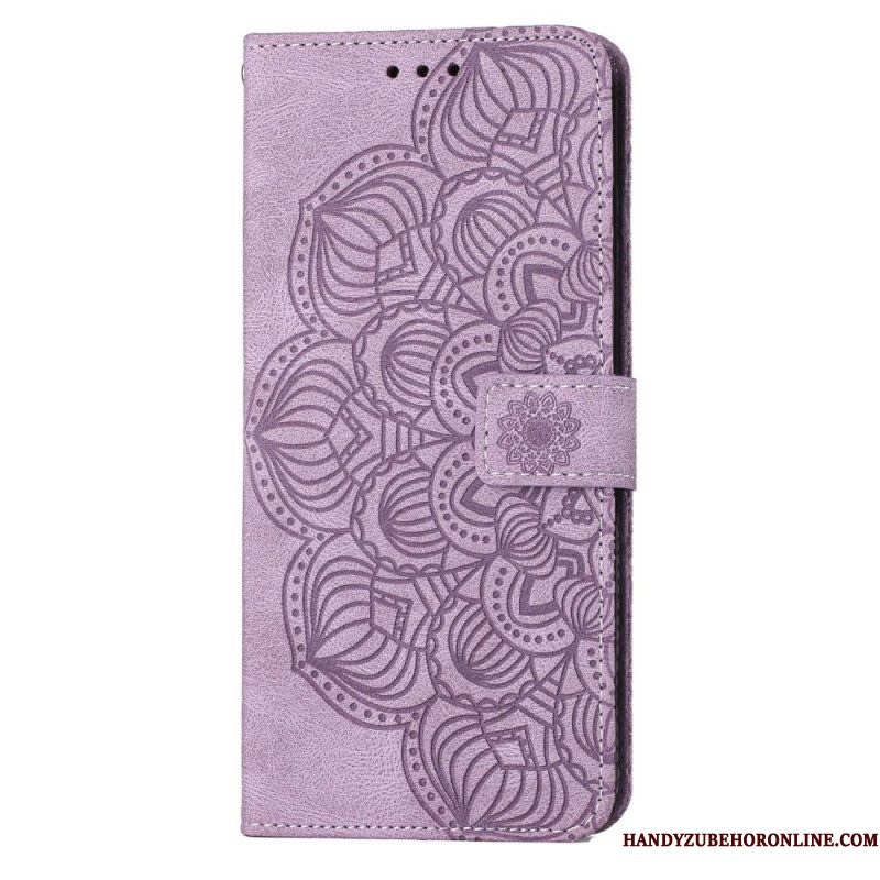 Leren Hoesje voor Samsung Galaxy S23 Plus 5G Met Ketting Strakke Mandala