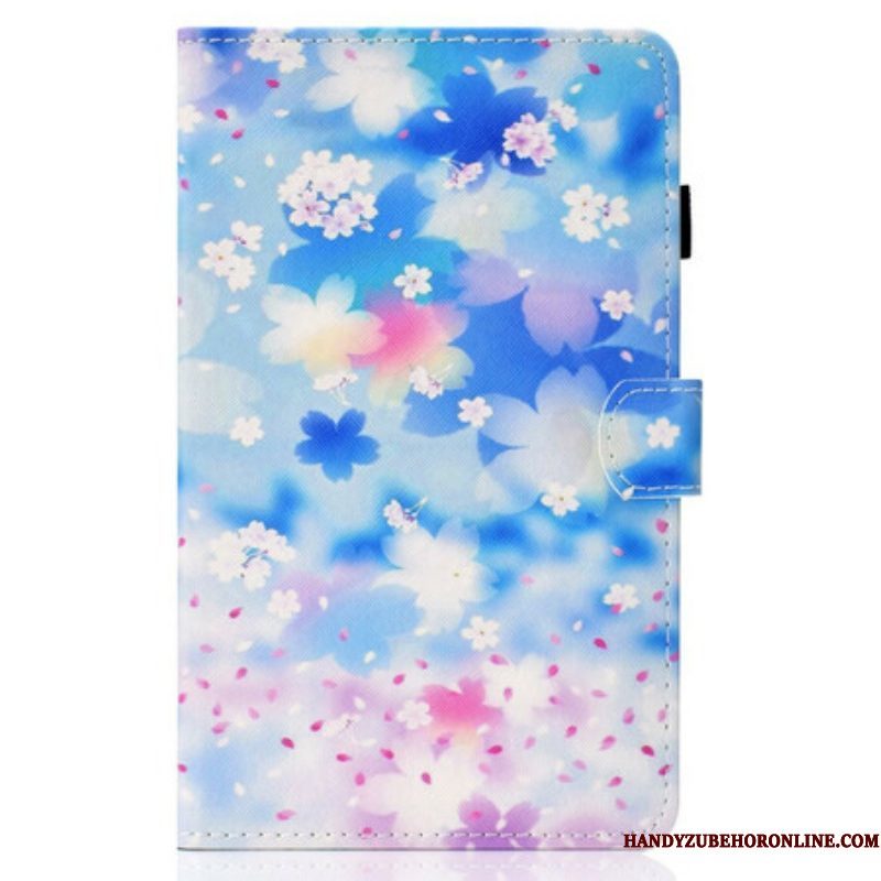 Leren Hoesje voor Samsung Galaxy Tab S8 / Tab S7 Aquarel Bloemen