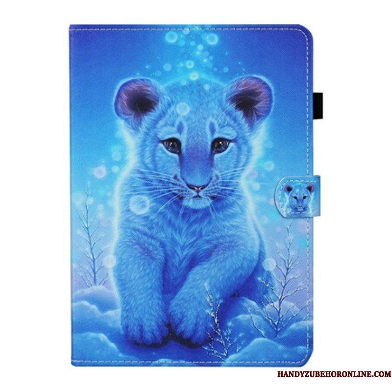 Leren Hoesje voor Samsung Galaxy Tab S8 / Tab S7 Baby Tijger