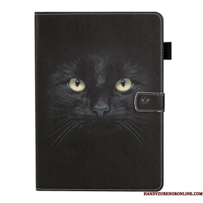 Leren Hoesje voor Samsung Galaxy Tab S8 / Tab S7 Zwarte Kat