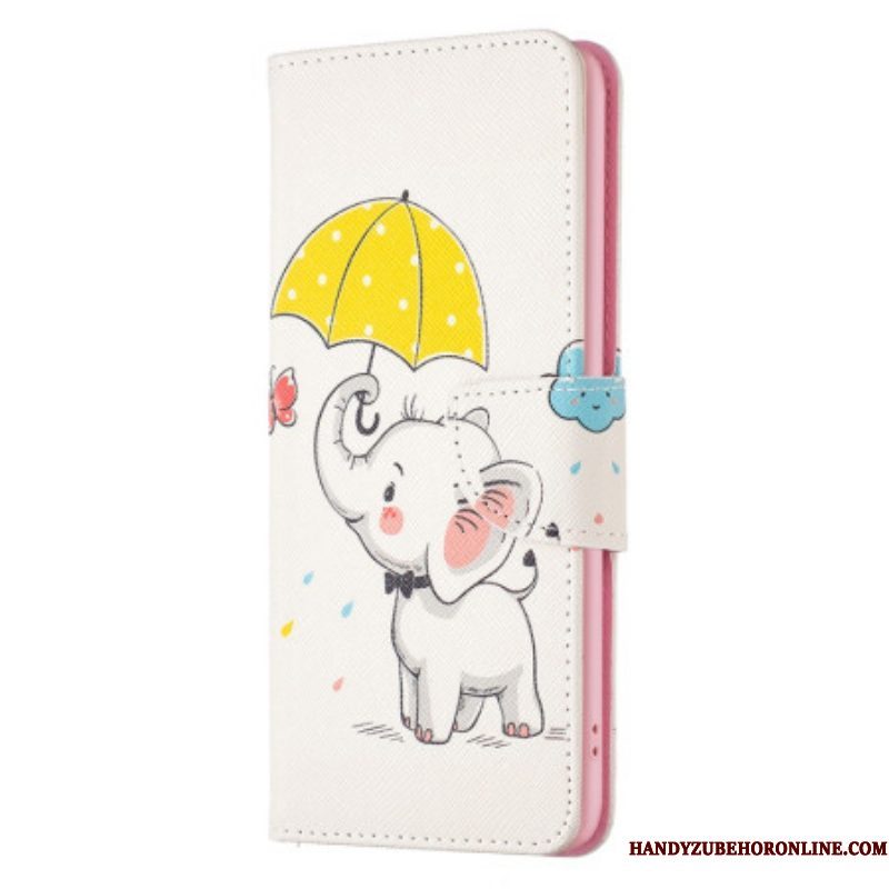 Leren Hoesje voor Xiaomi 13 Olifanten Paraplu