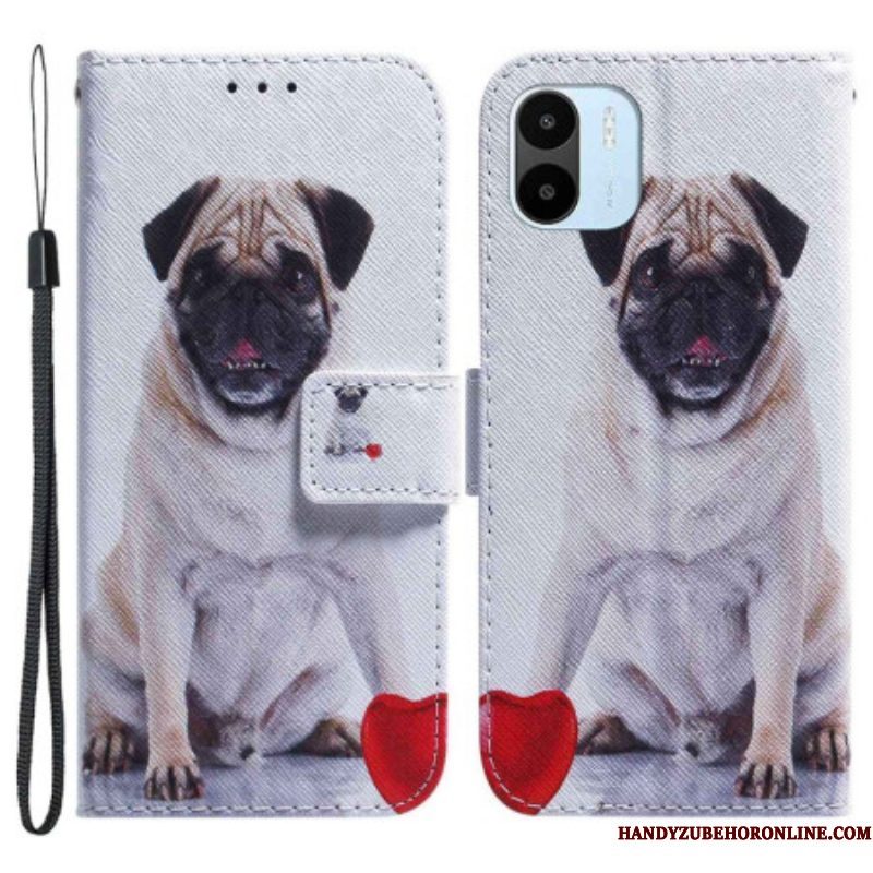 Leren Hoesje voor Xiaomi Redmi A1 Mops Hond