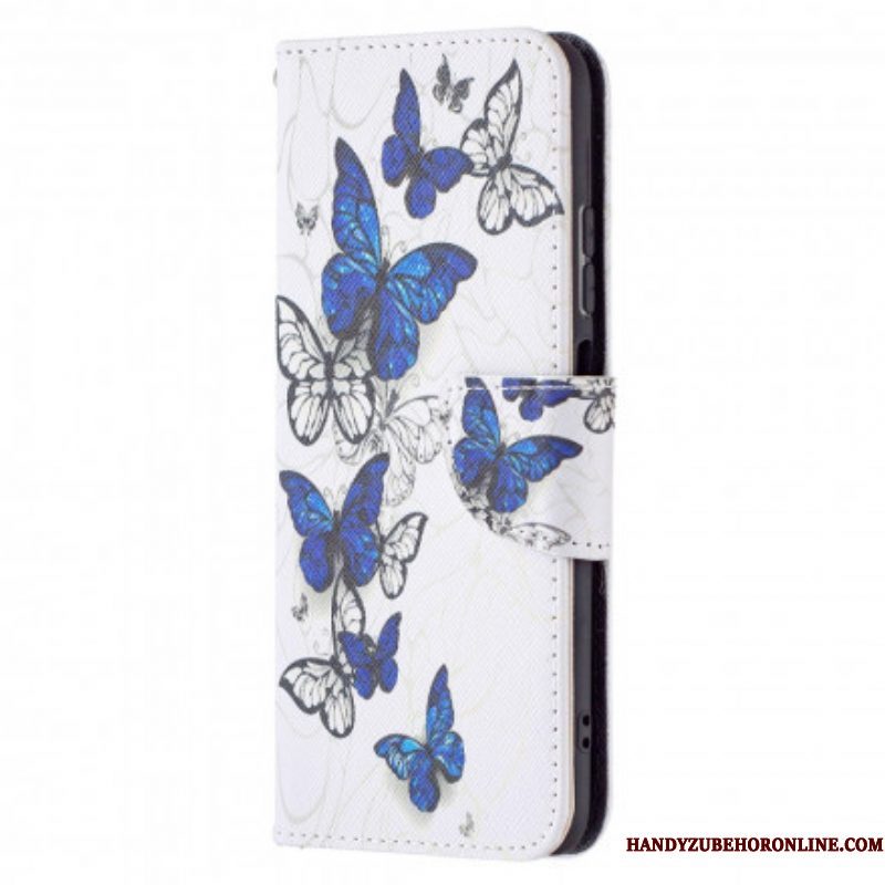 Leren Hoesje voor Xiaomi Redmi Note 10 / 10S Prachtige Vlinders
