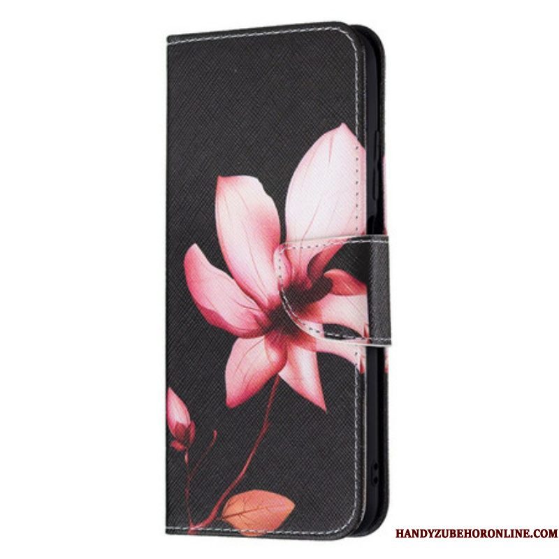 Leren Hoesje voor Xiaomi Redmi Note 10 5G Roze Bloem