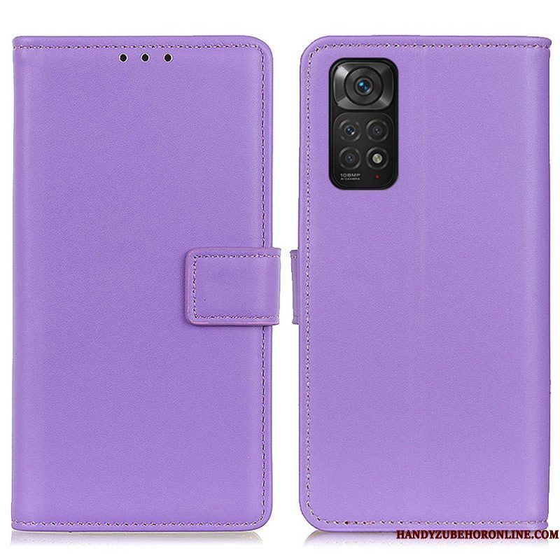 Leren Hoesje voor Xiaomi Redmi Note 11 / 11S Effen Kunstleer