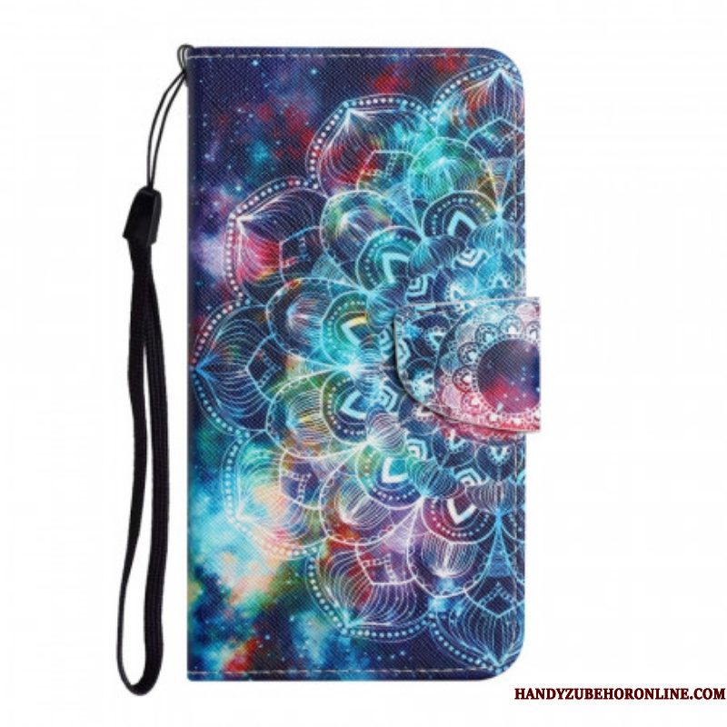 Leren Hoesje voor Xiaomi Redmi Note 11 Pro Plus 5G Met Ketting Flitsende Strappy Mandala