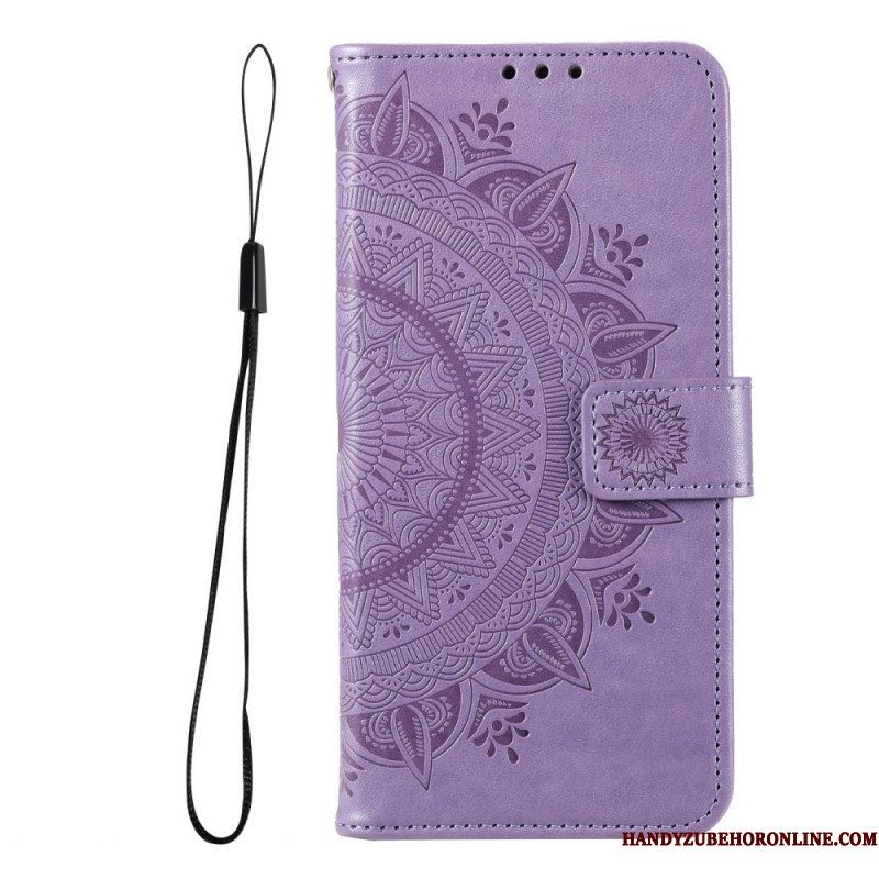 Leren Hoesje voor Xiaomi Redmi Note 11 Pro Plus 5G Zon Mandala