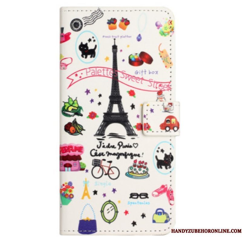 Leren Hoesje voor Xiaomi Redmi Note 12 4G Ik Hou Van Parijs