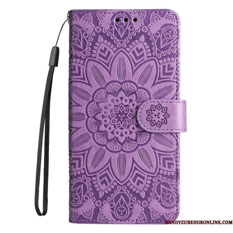 Leren Hoesje voor Xiaomi Redmi Note 12 Pro Plus Met Ketting Mandala-decoratie Met Riem