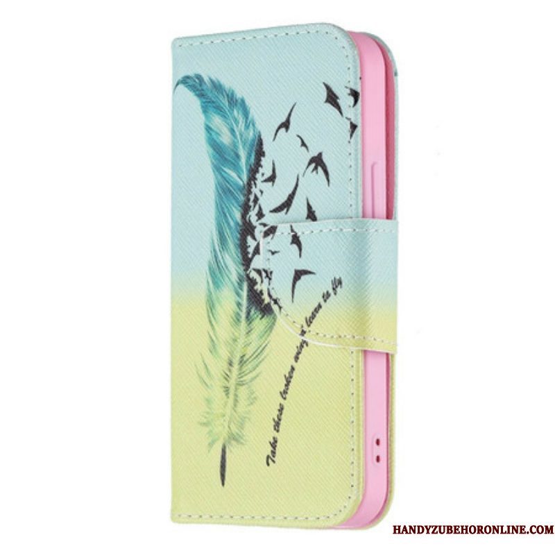 Leren Hoesje voor iPhone 13 Mini Leren Vliegen