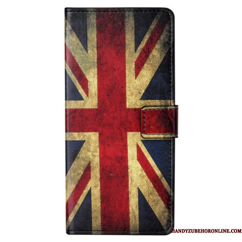 Leren Hoesje voor iPhone 13 Pro Max Engelse Vlag