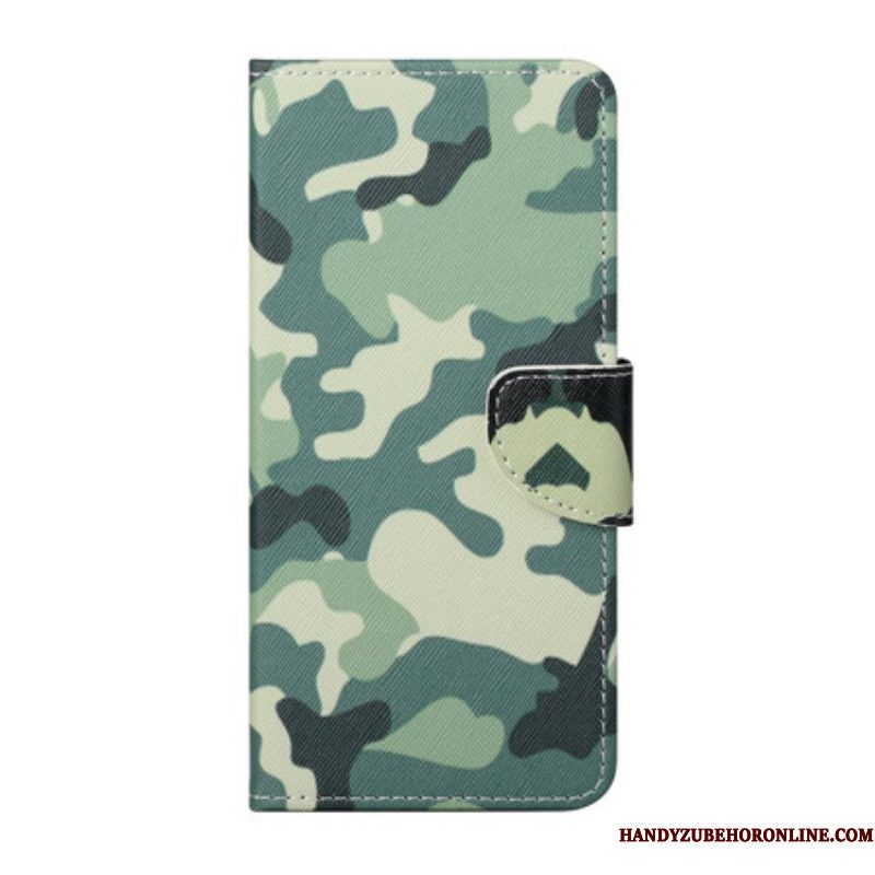 Leren Hoesje voor iPhone 13 Pro Max Militaire Camouflage