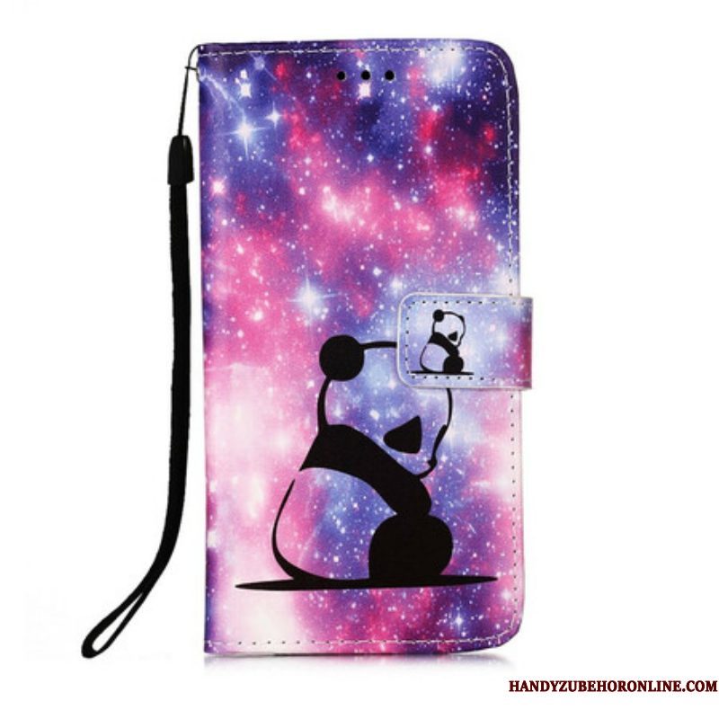 Leren Hoesje voor iPhone 13 Pro Max Panda Galaxy