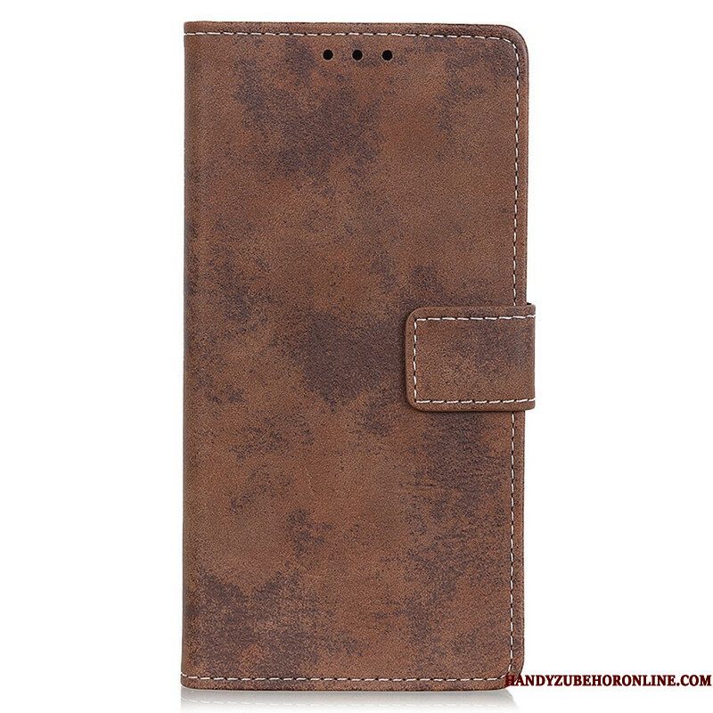 Leren Hoesje voor iPhone 13 Pro Max Vintage Leereffect