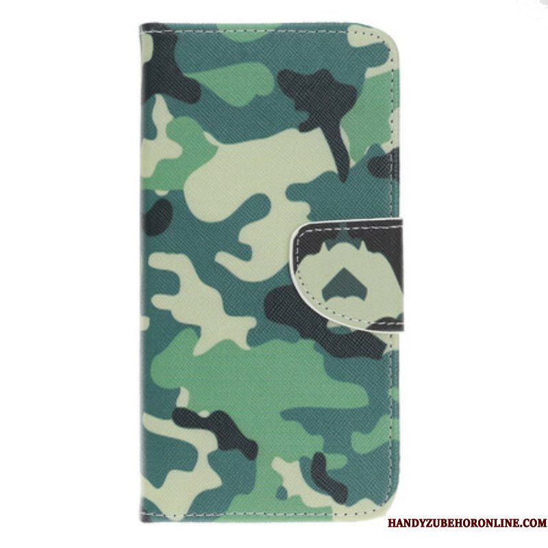 Leren Hoesje voor iPhone 13 Pro Militaire Camouflage