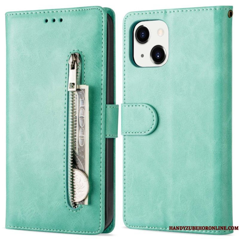 Leren Hoesje voor iPhone 14 Plus Portemonnee Met Lanyard