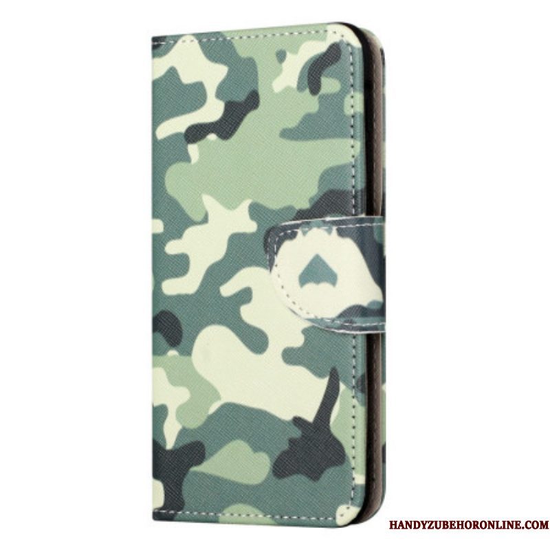 Leren Hoesje voor iPhone 15 Plus Militaire Camouflage