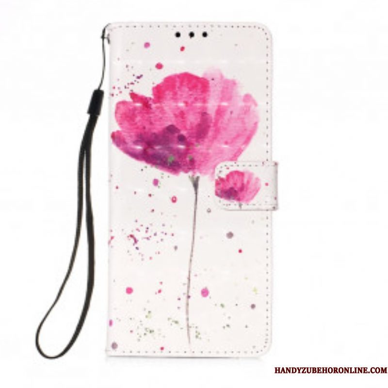 Telefoonhoesje Leren Hoesje voor Moto G50 Aquarel Papaver