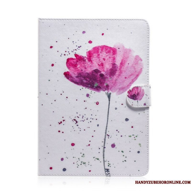 Telefoonhoesje Leren Hoesje voor Samsung Galaxy Tab S8 / Tab S7 Papaver