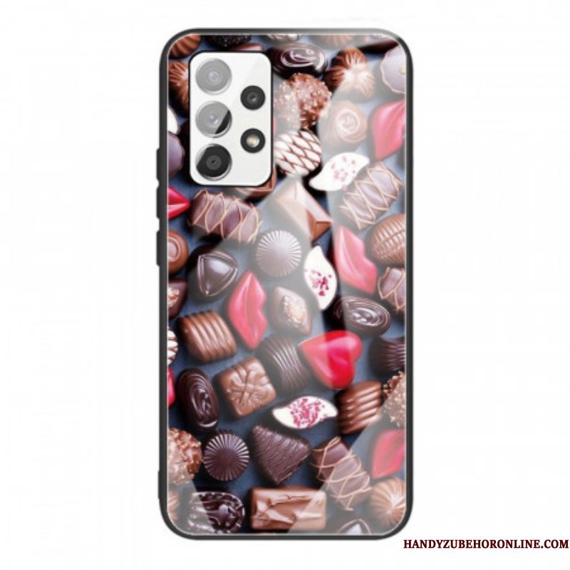 Telefoonhoesje voor Samsung Galaxy A53 5G Chocolade Van Gehard Glas