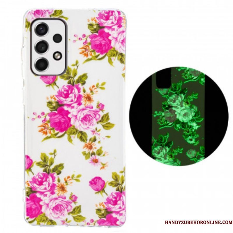 Telefoonhoesje voor Samsung Galaxy A53 5G Fluorescerende Vrijheidsbloemen