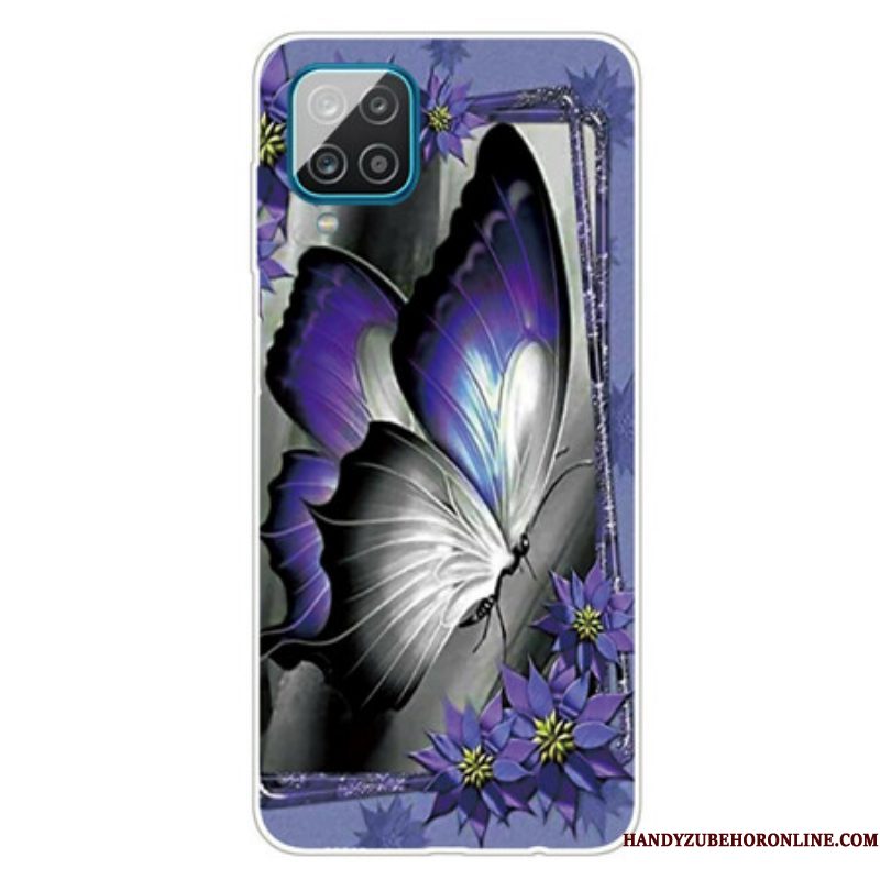 Telefoonhoesje voor Samsung Galaxy M12 / A12 Koninklijke Vlinder