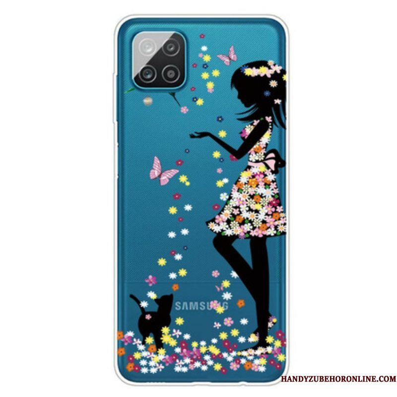 Telefoonhoesje voor Samsung Galaxy M12 / A12 Mooi Bloemhoofd