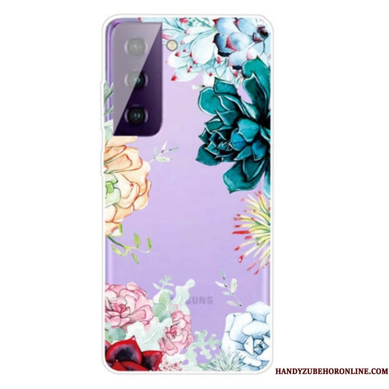 Telefoonhoesje voor Samsung Galaxy S21 FE Aquarel Bloemen
