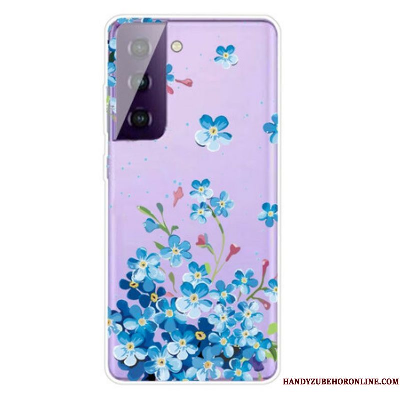 Telefoonhoesje voor Samsung Galaxy S21 FE Blauwe Bloemen