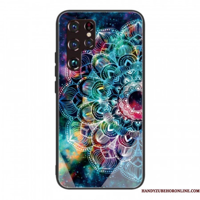 Telefoonhoesje voor Samsung Galaxy S22 Ultra 5G Mandala Gehard Glas