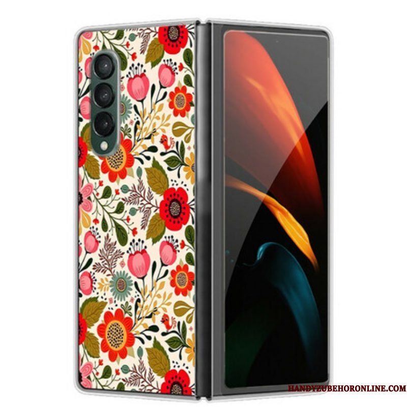 Telefoonhoesje voor Samsung Galaxy Z Fold 3 5G Bloemen Tapijt