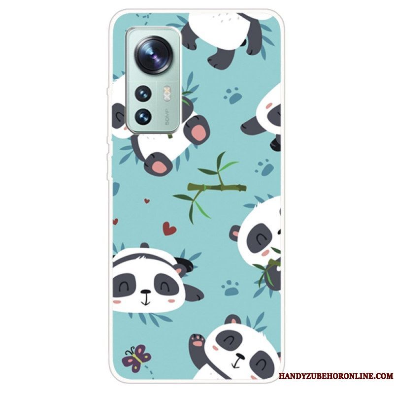 Telefoonhoesje voor Xiaomi 12 / 12X Siliconen Stelletje Panda's