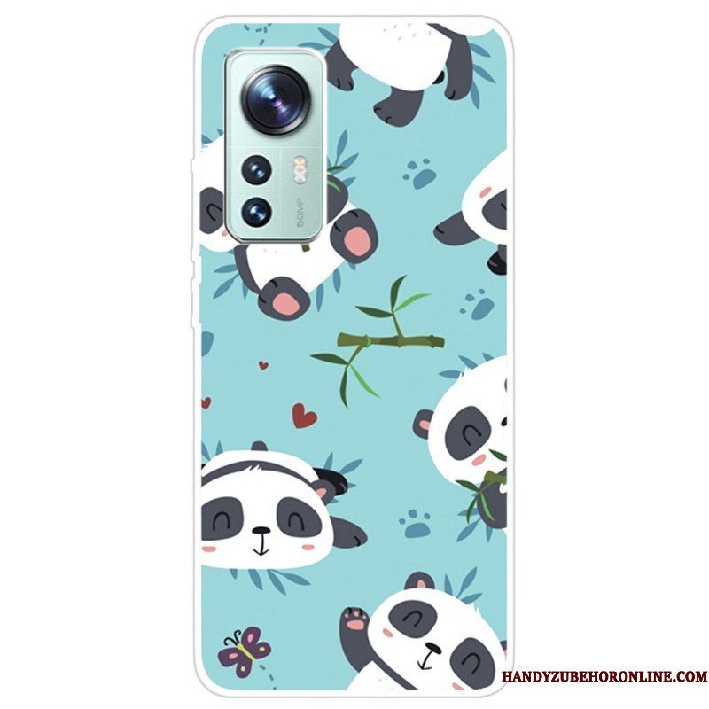 Telefoonhoesje voor Xiaomi 12 Pro Siliconen Stelletje Panda's