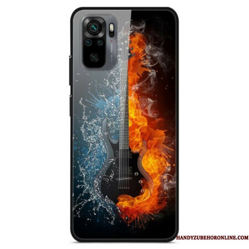 Telefoonhoesje voor Xiaomi Redmi Note 10 / 10S Gitaar Van Gehard Glas