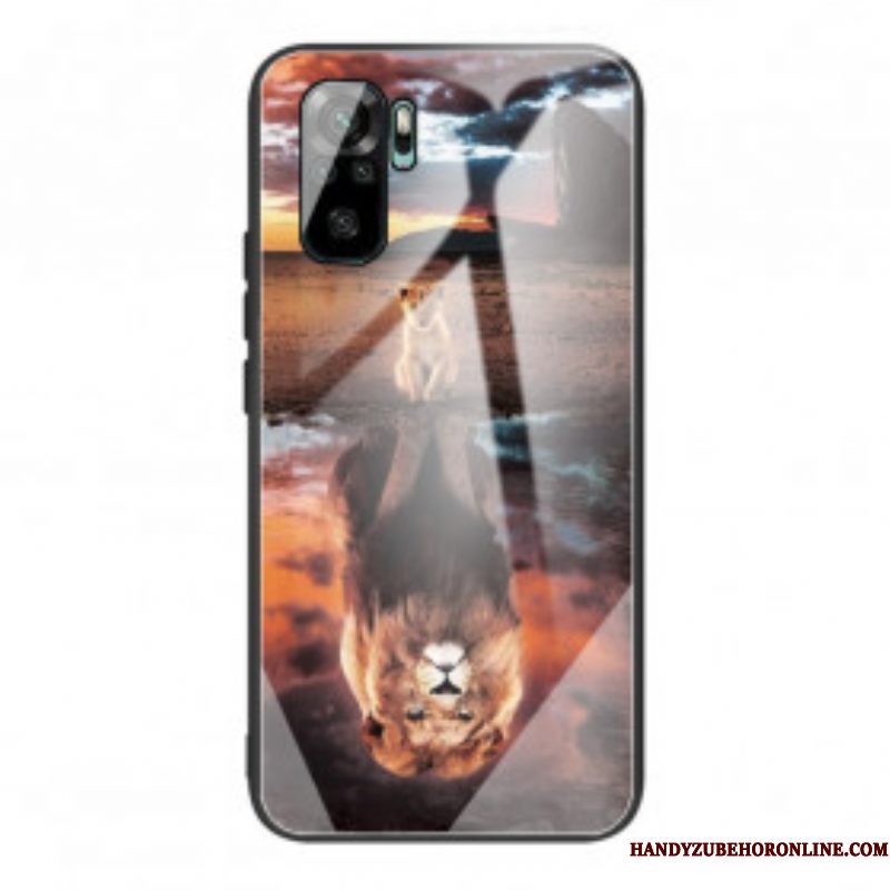 Telefoonhoesje voor Xiaomi Redmi Note 10 / 10S Lion Cub's Dream Gehard Glas