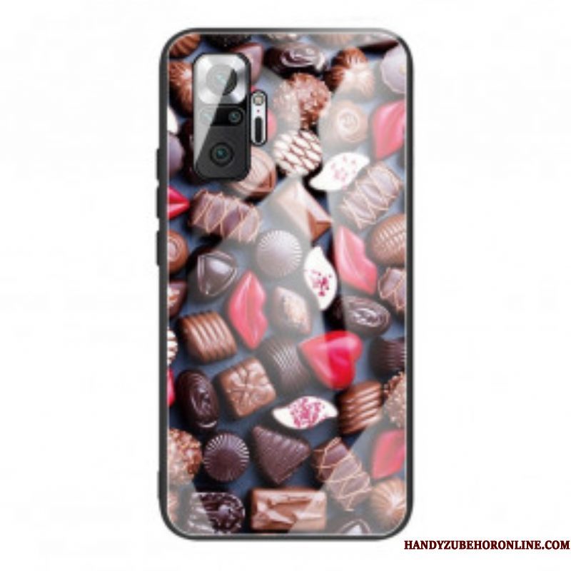 Telefoonhoesje voor Xiaomi Redmi Note 10 Pro Chocolade Gehard Glas