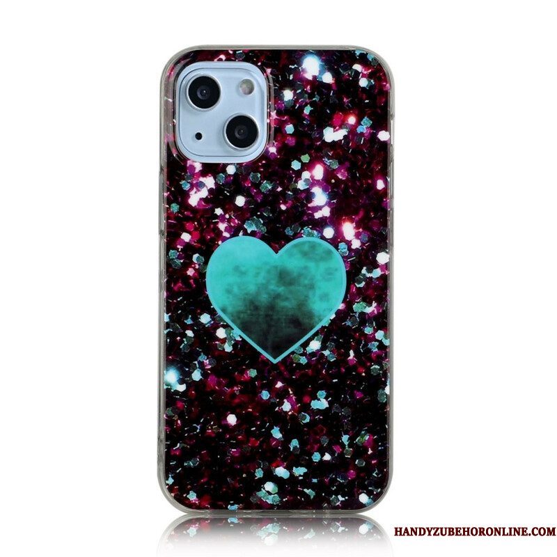 Telefoonhoesje voor iPhone 13 Mini Glitter Marmer