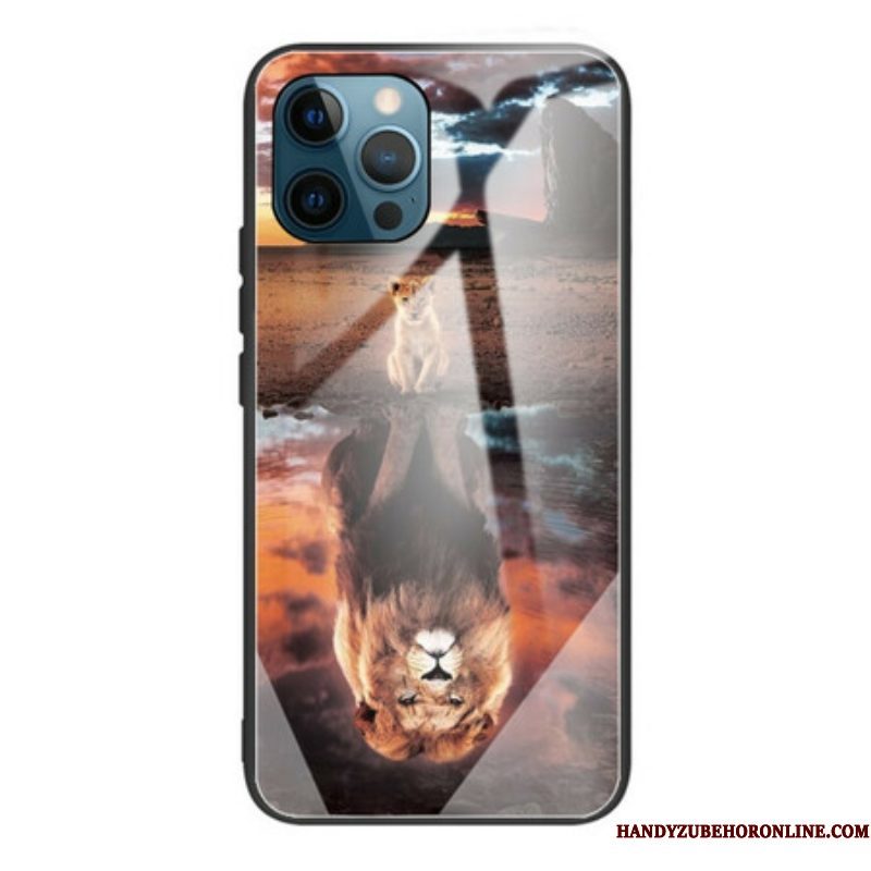 Telefoonhoesje voor iPhone 13 Pro Lion Cub's Dream Gehard Glas