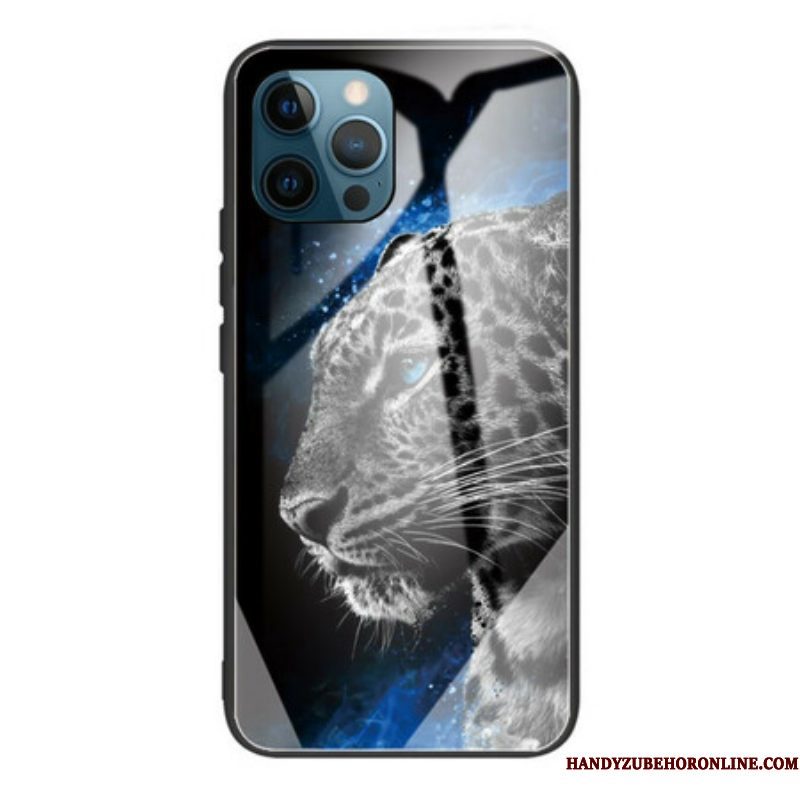 Telefoonhoesje voor iPhone 13 Pro Max Katachtig Gezicht Gehard Glas