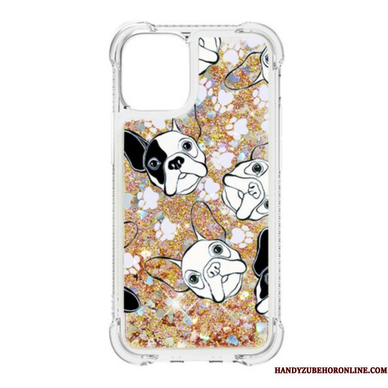 Telefoonhoesje voor iPhone 13 Pro Mr Dog Pailletten