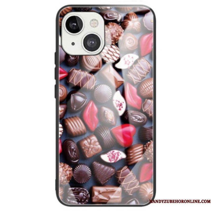 Telefoonhoesje voor iPhone 14 Chocolade Van Gehard Glas