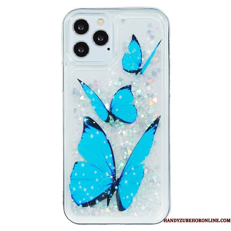 Telefoonhoesje voor iPhone 15 Pro Max Vlinders Glitteren