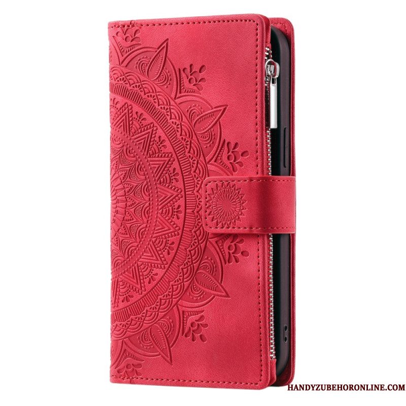 Bescherming Hoesje Samsung Galaxy S25 5g Portemonnee Met Mandala Suède-effect