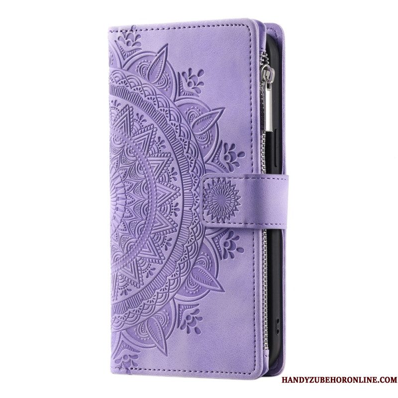 Bescherming Hoesje Samsung Galaxy S25 5g Portemonnee Met Mandala Suède-effect