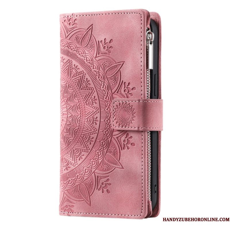 Bescherming Hoesje Samsung Galaxy S25 5g Portemonnee Met Mandala Suède-effect