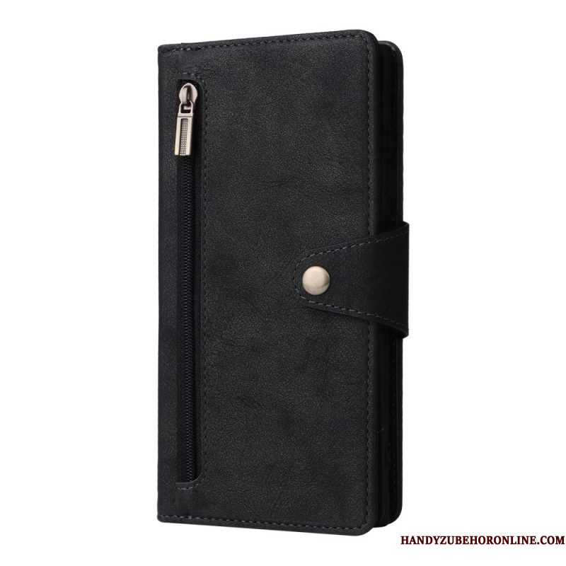 Bescherming Hoesje Samsung Galaxy S25 Ultra 5g Suède-effect Portemonnee Met Riem
