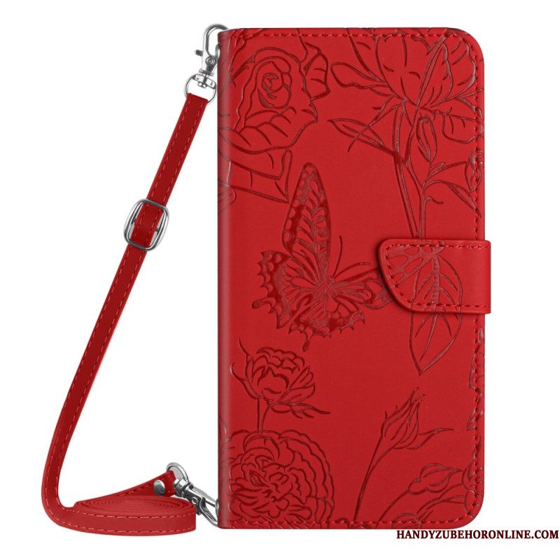 Bescherming Hoesje Samsung Galaxy S26 Vlinderprint Met Schouderband