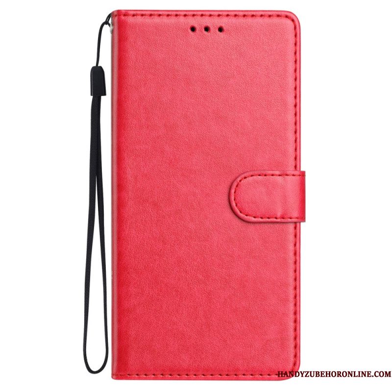 Bescherming Hoesje Xiaomi 15 Effen Kunstleren Bandje